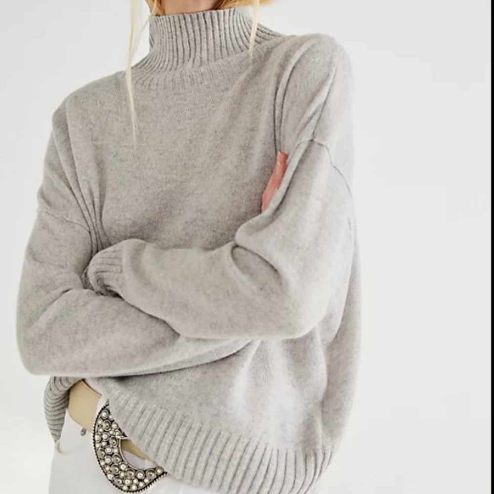 Free People Poppy Cashmere Turtleneck Sterling NWOT sz XS